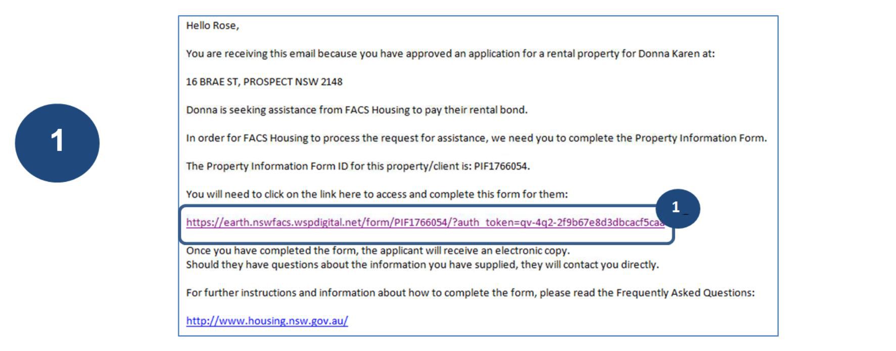 simply click on the link to complete the Property Information form.